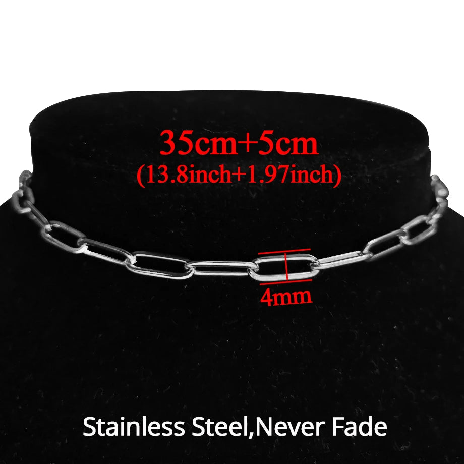 2024 High Quality Clavicle Blade Chains Dropshipping Women Gold Silver Color Stainless Steel 35+5Cm Snake Choker Necklace Chain