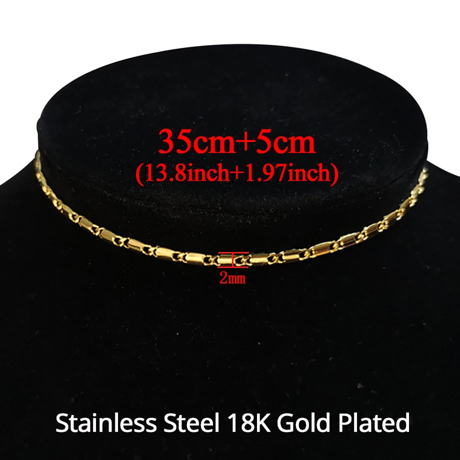 2024 High Quality Clavicle Blade Chains Dropshipping Women Gold Silver Color Stainless Steel 35+5Cm Snake Choker Necklace Chain