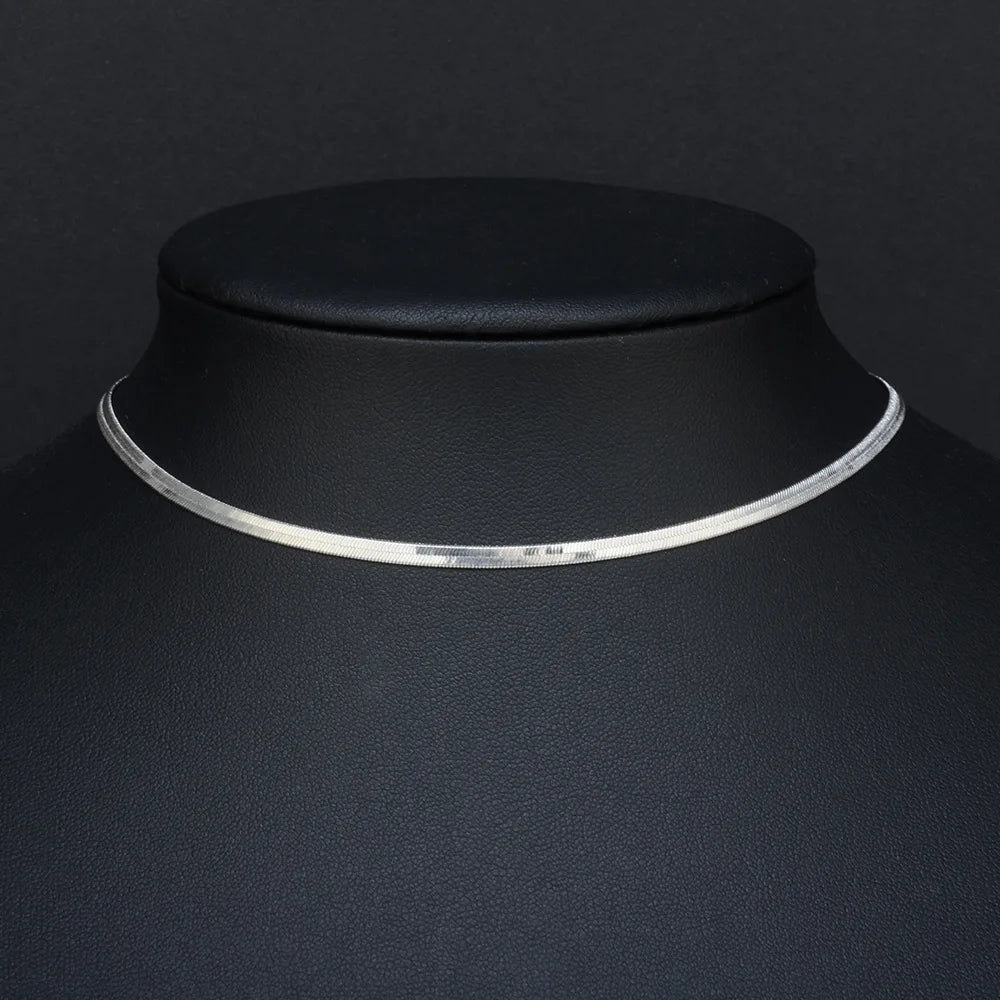 2024 High Quality Clavicle Blade Chains Dropshipping Women Gold Silver Color Stainless Steel 35+5Cm Snake Choker Necklace Chain