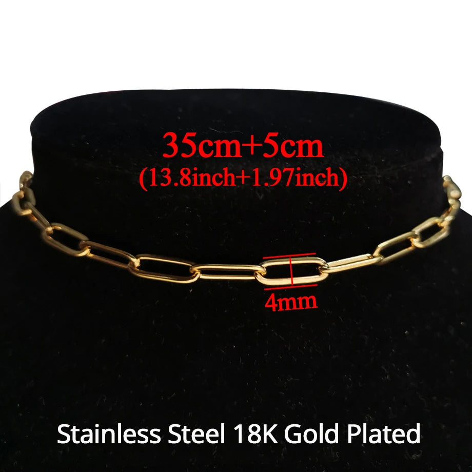 2024 High Quality Clavicle Blade Chains Dropshipping Women Gold Silver Color Stainless Steel 35+5Cm Snake Choker Necklace Chain