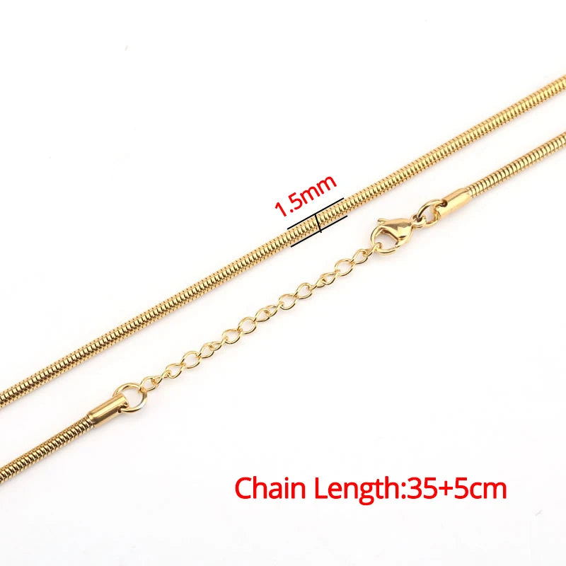 2024 High Quality Clavicle Blade Chains Dropshipping Women Gold Silver Color Stainless Steel 35+5Cm Snake Choker Necklace Chain