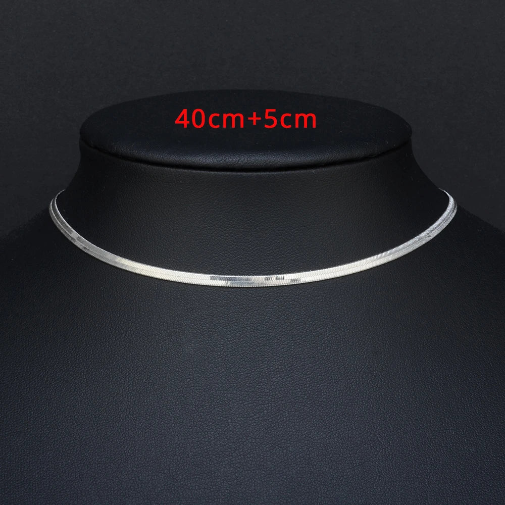 2024 High Quality Clavicle Blade Chains Dropshipping Women Gold Silver Color Stainless Steel 35+5Cm Snake Choker Necklace Chain