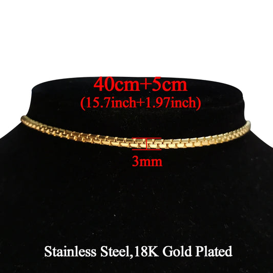 2024 High Quality Clavicle Blade Chains Dropshipping Women Gold Silver Color Stainless Steel 35+5Cm Snake Choker Necklace Chain