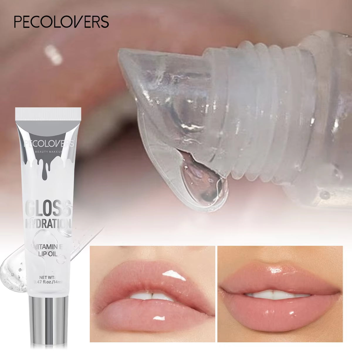 Crystal Jelly Lip Gloss Tube Lip Moisturizing Oil Shiny Lip Oil Moisturizing Women'S Lip Gloss Makeup Lip Gloss Cosmetics